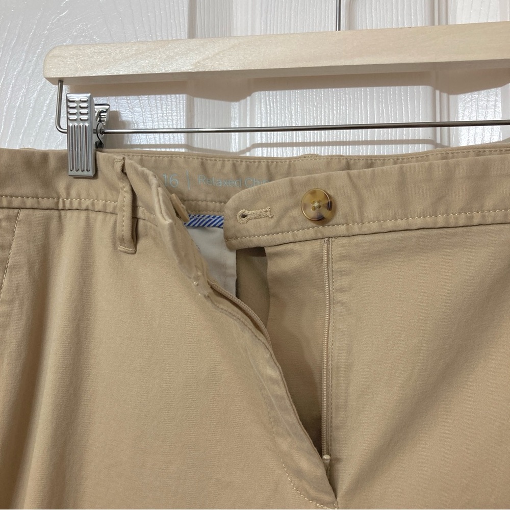 Talbots Women’s Tan Straight Leg Relaxed Chino Pants Size 16 Office Career Work - Picture 4 of 9
